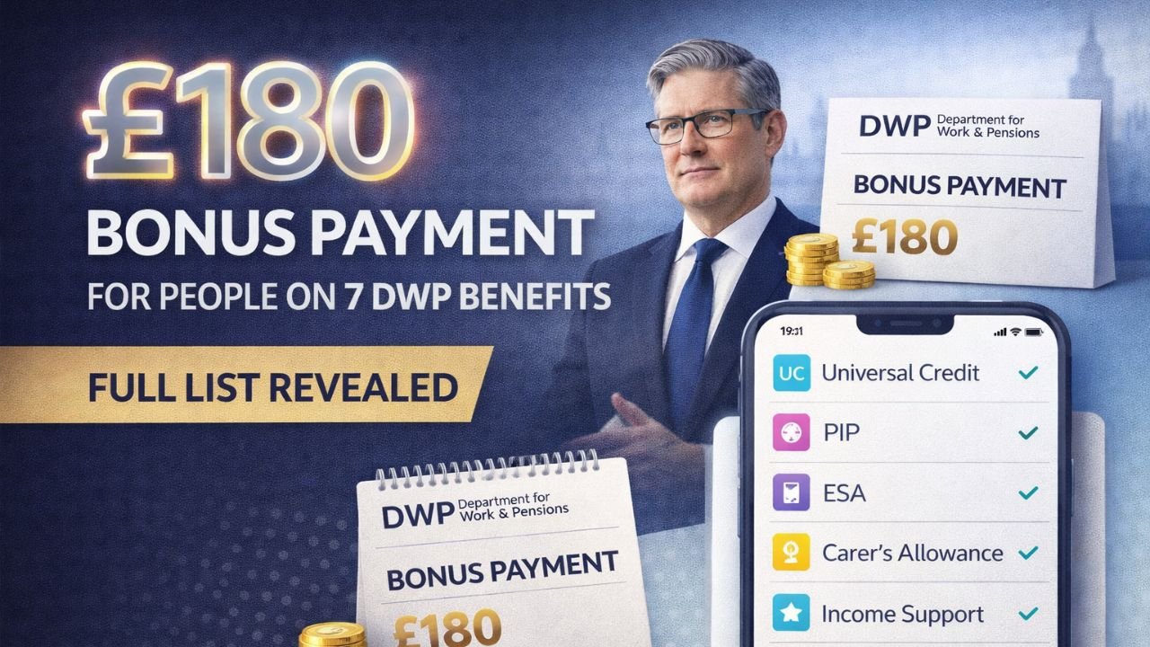 £180 Bonus Payment for People on Seven DWP Benefits – Full List Revealed